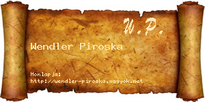 Wendler Piroska névjegykártya