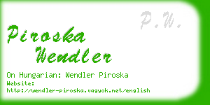 piroska wendler business card